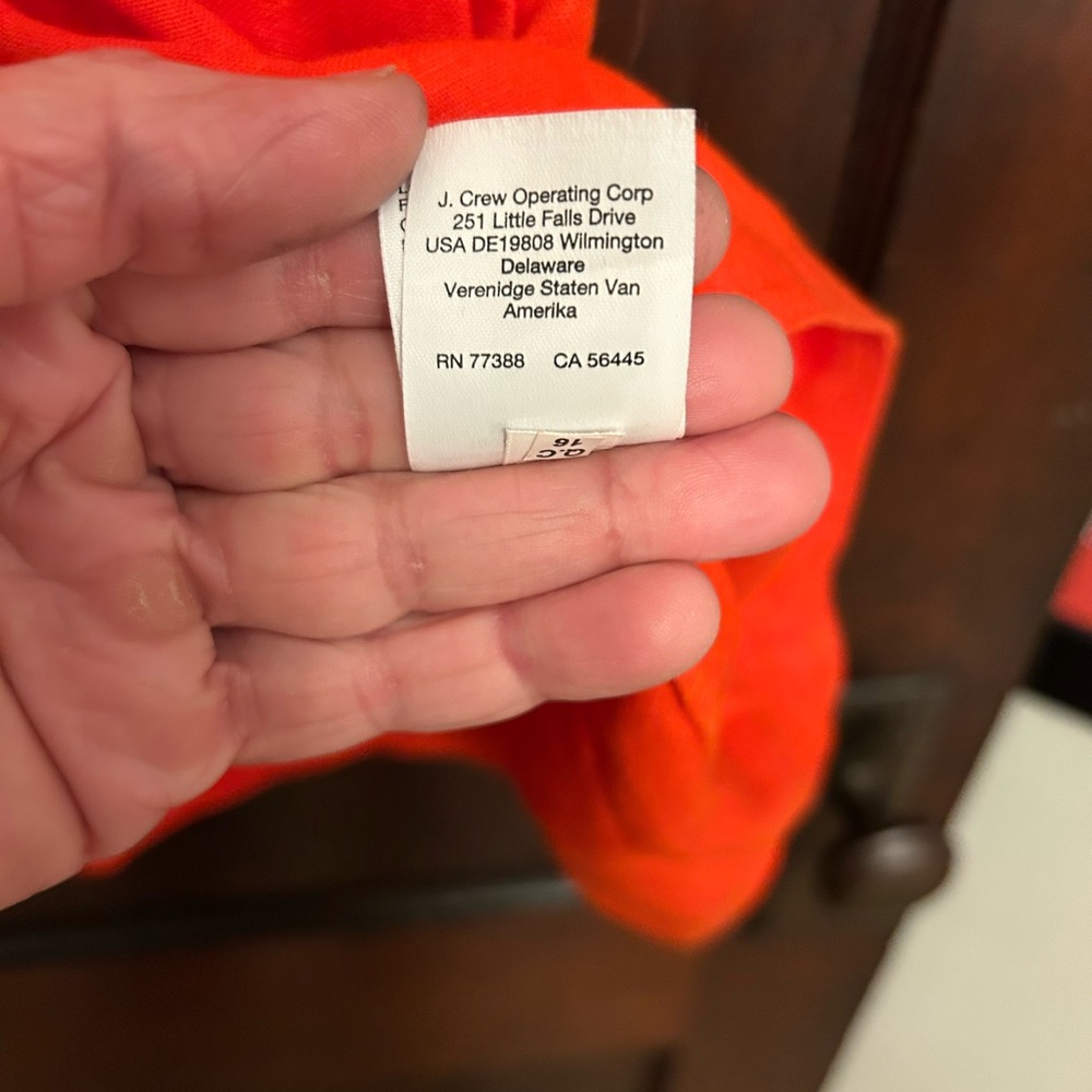 Madewell Bright Orange-Red Linen Blend Top - Picture 7 of 8
